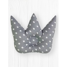 Подушка для новорожденного "Корона" Звезды на Сером